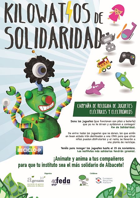  Kilowatios de Solidaridad AGESAM y ERP España juguetes eléctricos y electrónicos Albacete RAEE