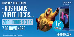 Honor, tienda online, oferta Honor 9, smartphone honor 9 a 1 euro