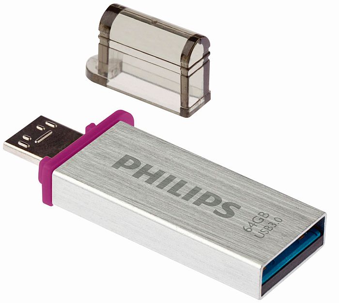 memorias flash USB tarjetas de memoria SD MicroSD memorias externas DRAM Philips Plug and Play conector microUSB smartphone tableta dos conectores Philips Dual Serie Mono