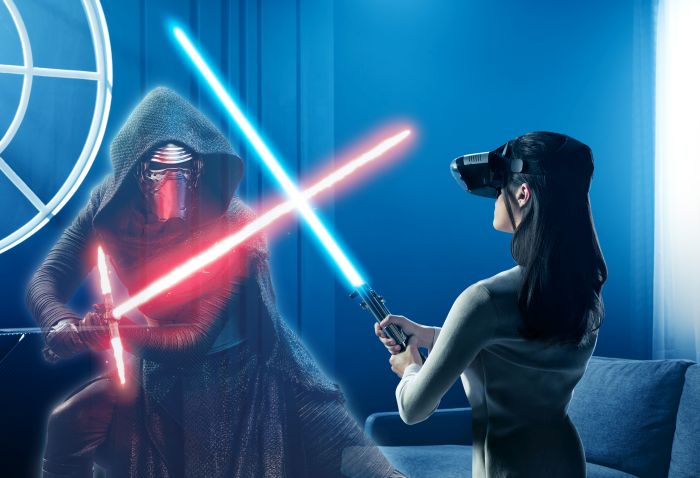 Lenovo Disney Star Wars: Desafíos Jedi Lenovo Mirage mando espada láser baliza de rastreo Lenovo Mirage AR sensores de ojo de pez