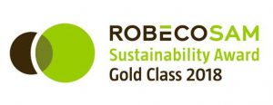 Anuario de Sostenibilidad Climate A List de 2017 de CDP Dow Jones Sustainability World (DJSI World) Evaluación de Sostenibilidad Corporativa (CSA) Gold Class Award RobecoSAM
