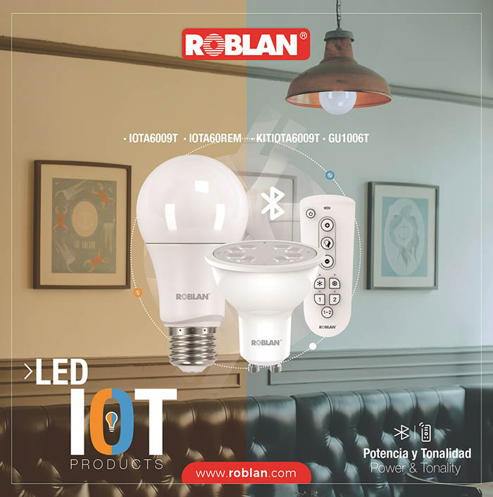 Roblan, iluminación LED, luces por Internet, gama IOT, contro remoto, App Roblan