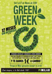 Milar, semana verde, Green Week, Caslesa, tiendas de electrodomésticos, castilla y León, Milar, electrodomésticos, reciclado, reciclaje, RAEE
