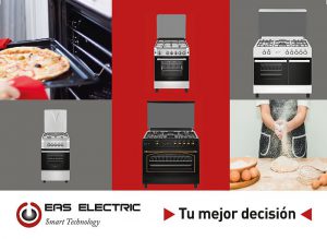 EFG9B60 piezoeléctrico anillo wok Eas Electric EFG660 EFG555 parrillas de fundición quemador inferior grill superior y temporizador mecánico en su horno cocinas de gas