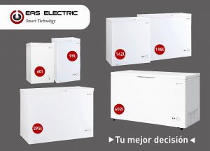 arcones congeladores, arcones EMCF, congeladores horizontales, Eas Electric, modos refrigeración y congelación, termostato ajustable