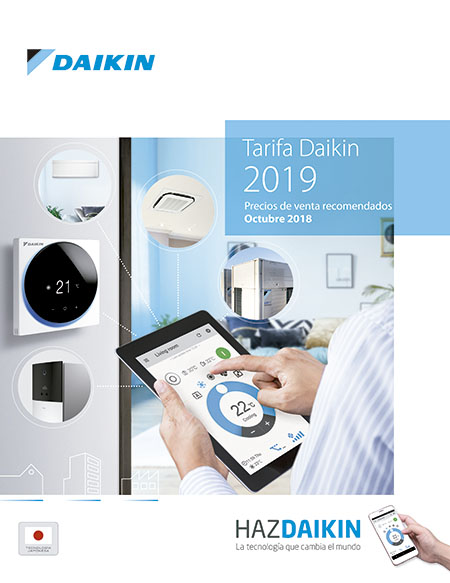 Daikin, calefacción, climatización, aire aondicionado, Tarifa Precios 2019, catálogo profesionales