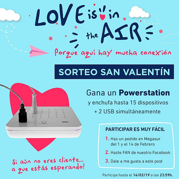Informática Megasur, Love is in the air, Megasur, promoción San Valentín, regalos tecnológicos, retail, tiendas