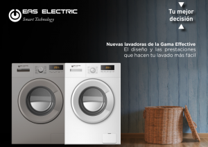 bloqueo infantil, centrifugado de 1.200 revoluciones por minuto, clasificación energética A++, display LED, Eas Electric, ETW7020DW, ETW8520DX, Exprés de 20 minutos, gama Effective, lavado, Paro más Carga, silencio