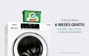 whirlpool, promoción, lavadoras, lavasecadoras, regalo de seis meses de detergente, detergente ariel, promoción, lavasoras freshcare+, lavadoras supreme care zen, whirlpool, electrodomésticos, regalos, lavadora, detergente, ariel