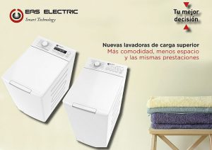 Aclarado Extra Antialérgenos, Autolimpieza, centrifugado, clase energética A+++, Diario de 45’, Eas Electric, EMW7652A, Exprés de 15, lavadoras de carga superior, lavadoras de carga superior de Eas Electric, memoria, modelos EMWT752S, Programa Mi Favorito, selector de temperatura, silenciador de avisos