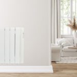 Scandinavian farmhouse living room interior, wall mockup