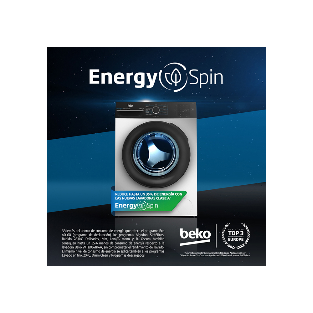 Beko impulsa la eficiencia energética en el hogar con la nueva tecnología EnergySpin