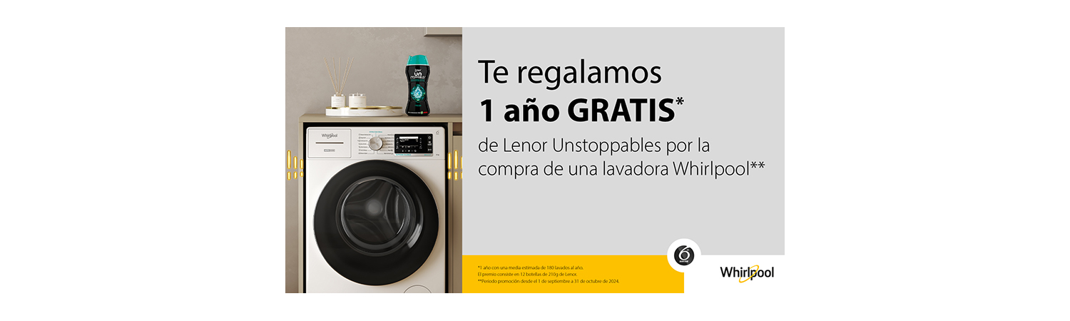 Whirlpool ofrece un año de Lenor Unstoppables por la compra de una lavadora o lavasecadora