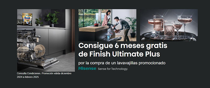 Hisense promoción 6 meses detergente gratis lavavajillas.