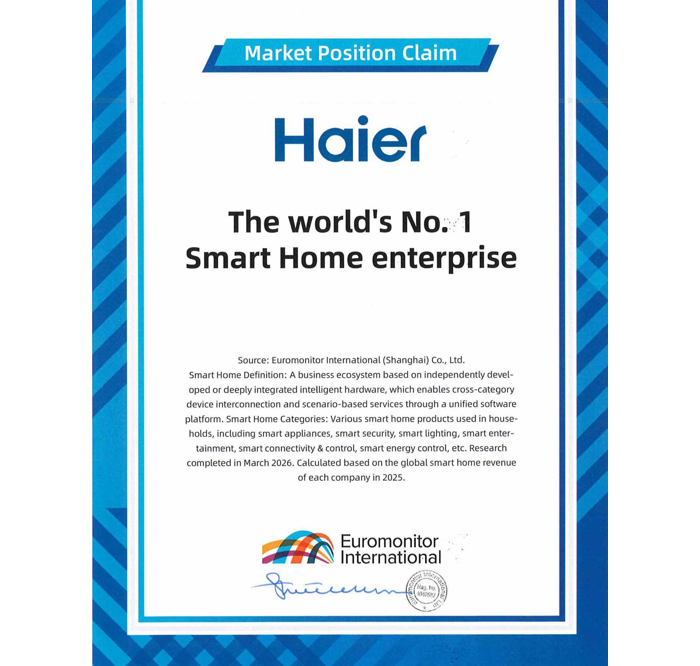 Haier, empresa número uno mundial en hogar inteligente según Euromonitor