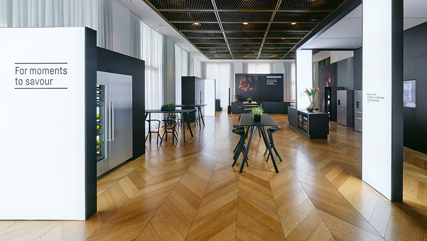 exposición de frigoríficos Liebherr durante la Milan Design Week