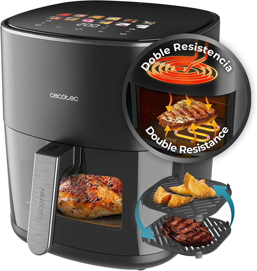 La freidora de aire Cecotec Cecofry&Grill Duoheat 6500.