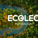 El logo de la Fundación Ecolec sobre un bosque.