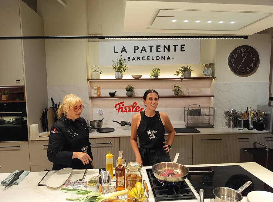 Showcooking de Isabel Sorribas con productos Fissler