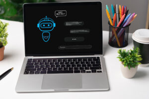 Chatbot de IA en un portátil.