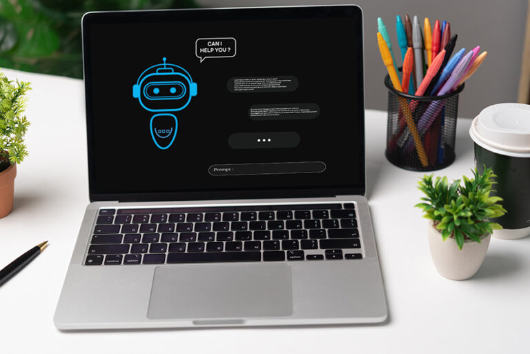 Chatbot de IA en un portátil.